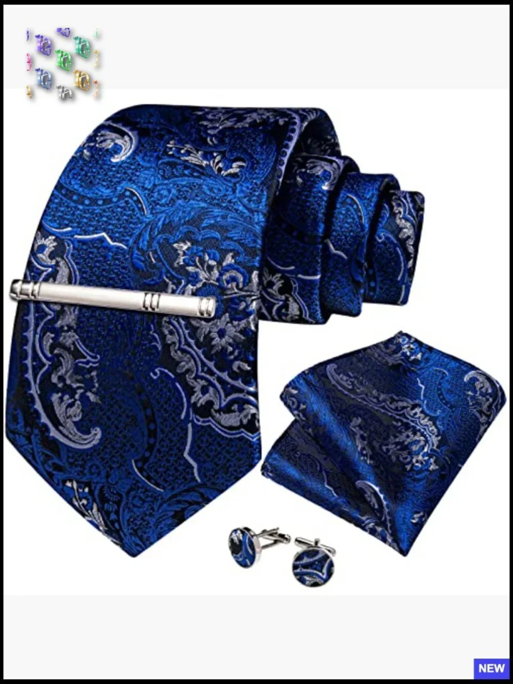 Silk Paisley Tie Set Classic Elegant Formal Wedding Party Mens Accessories